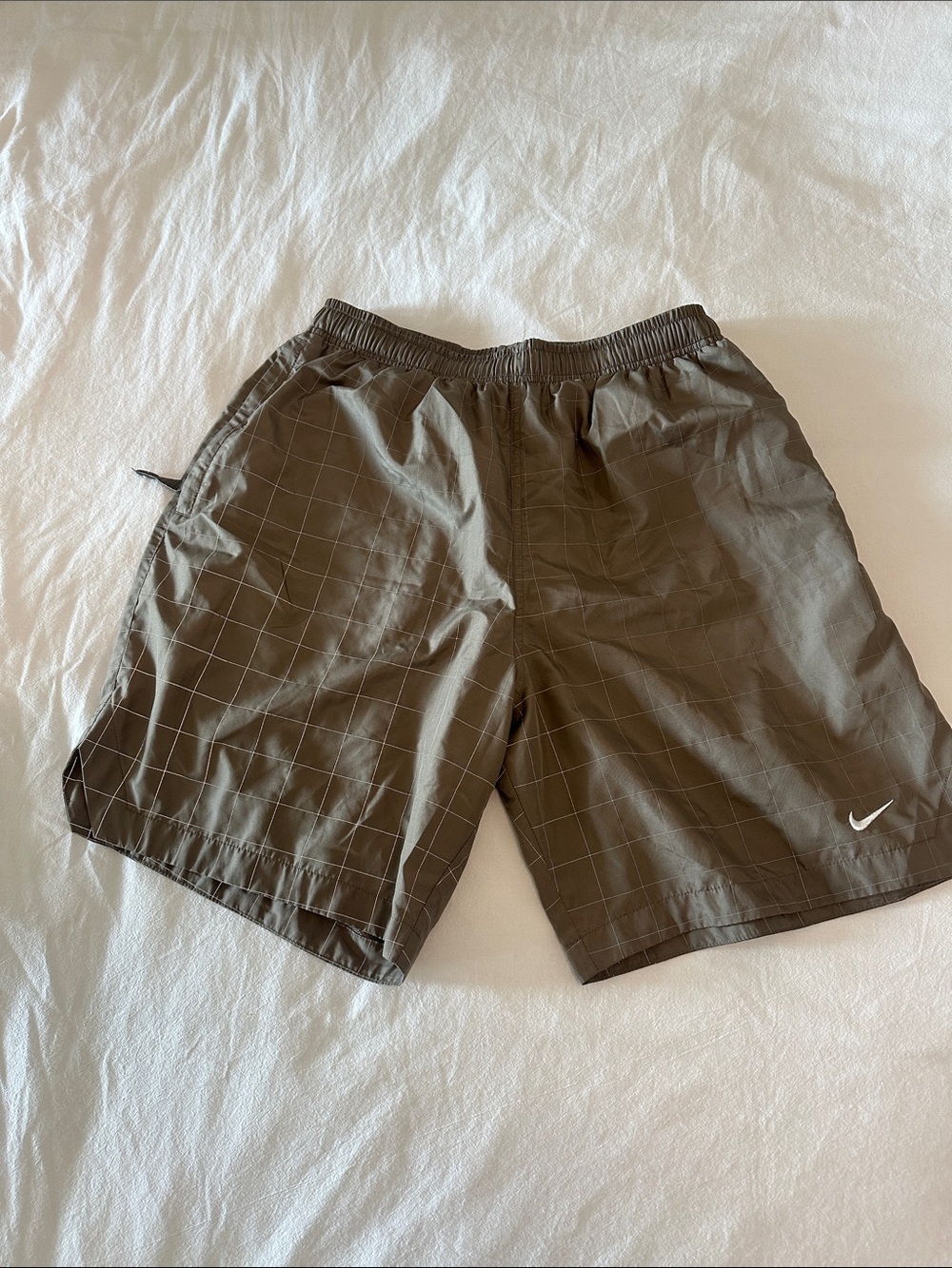 Nike Taupe Reflective Grid Athletic Shorts